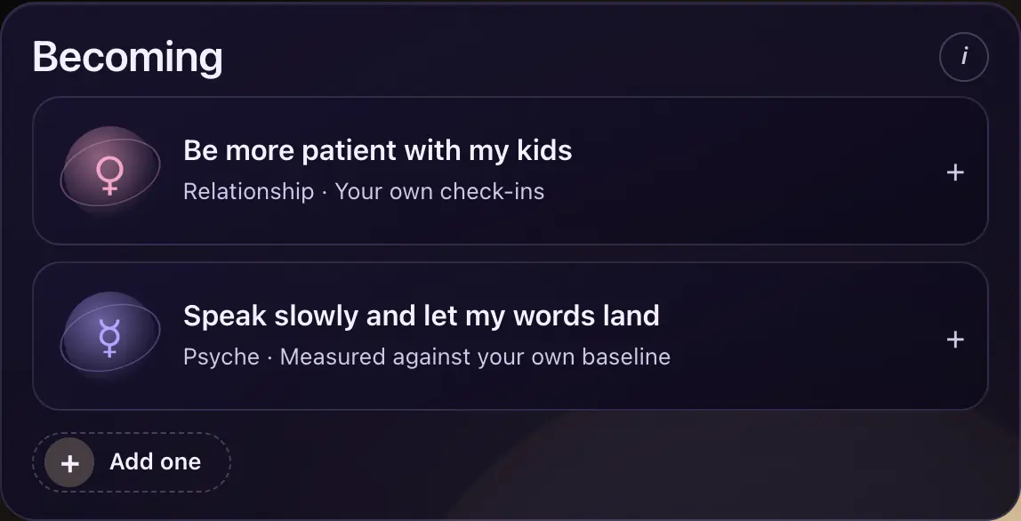 Becoming in the app: two traits, each with its constellation